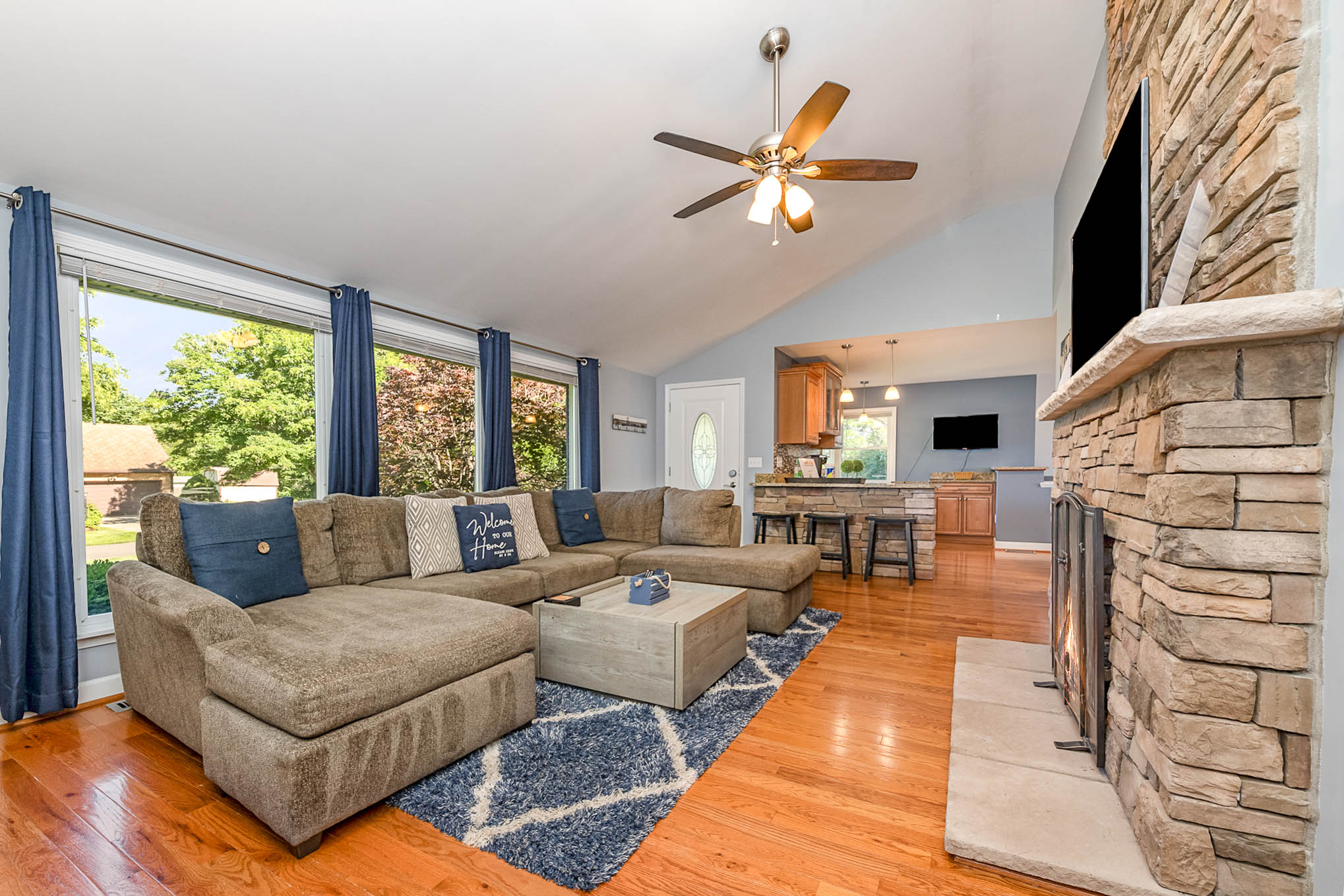 Living room with 55-inch Smart TV